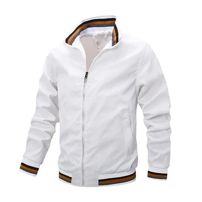 Sport style white lined with zip transition jackets mens