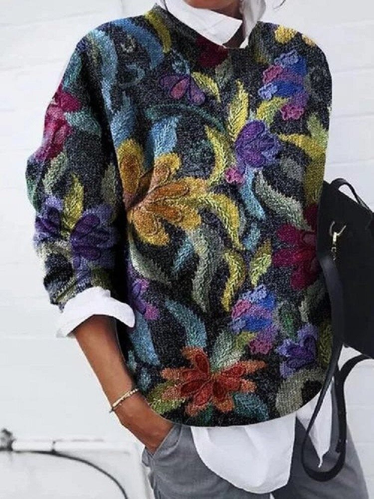 Fashionable Floral Sweater