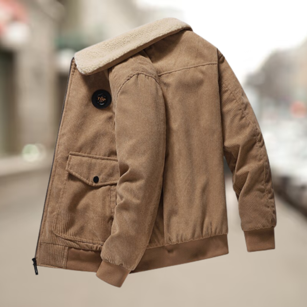 Men - Corduroy Jacket - Classic Style - Durable Fabric - Casual Outerwear