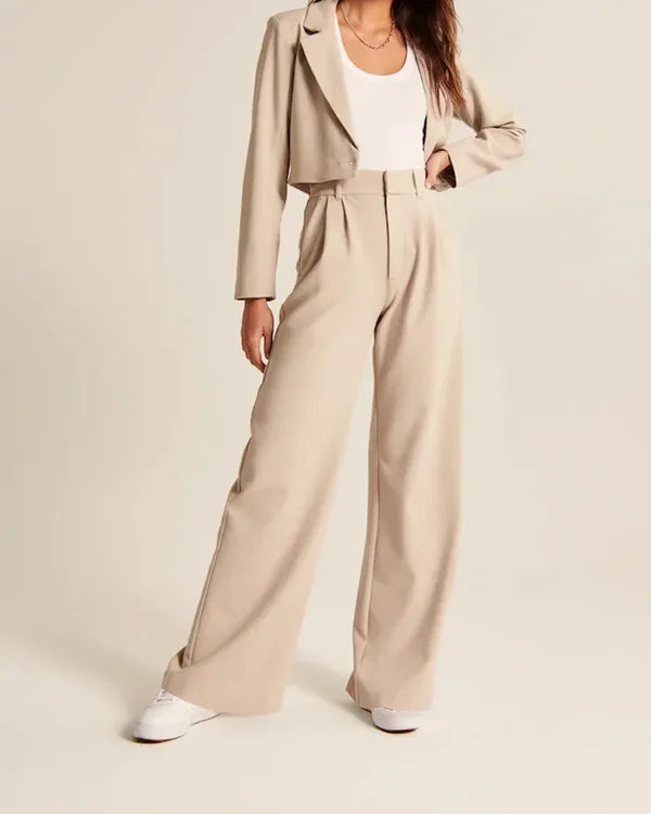 Women's High-Waisted Flared Trousers – Elegant Fit, Stylish Design, Perfect for Casual and Formal Looks