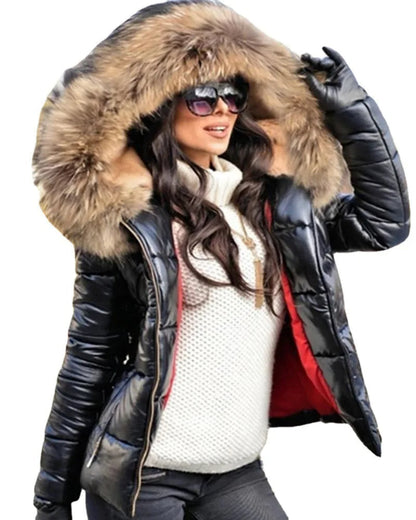 Paris -Stylish jacket with faux fur lining, hood and collar