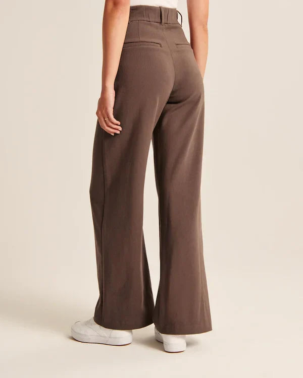 Women's High-Waisted Flared Trousers – Elegant Fit, Stylish Design, Perfect for Casual and Formal Looks