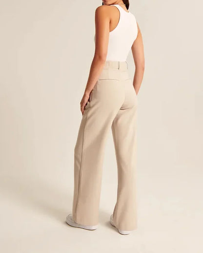 Women's High-Waisted Flared Trousers – Elegant Fit, Stylish Design, Perfect for Casual and Formal Looks