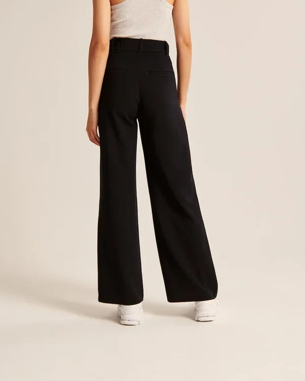 Women's High-Waisted Flared Trousers – Elegant Fit, Stylish Design, Perfect for Casual and Formal Looks