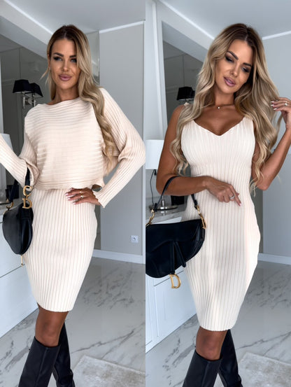 Sleeveless dress with matching jumper