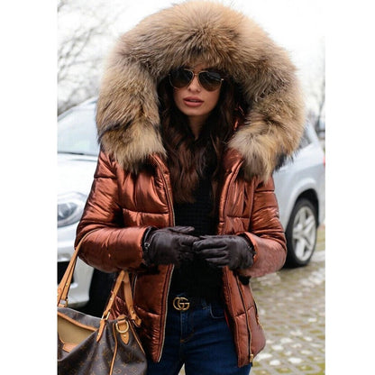 Paris -Stylish jacket with faux fur lining, hood and collar